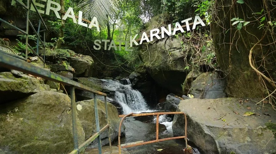 Waterfall at the Kerala–Karnataka state border near Holistic Eco-Resort