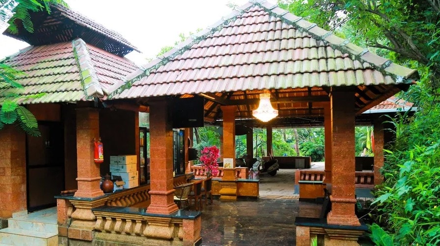 Traditional Kerala reception courtyard at Holistic Eco-Resort