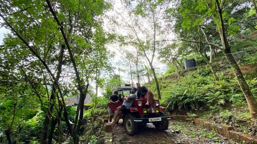 Jeep ride through the jungle forest trail